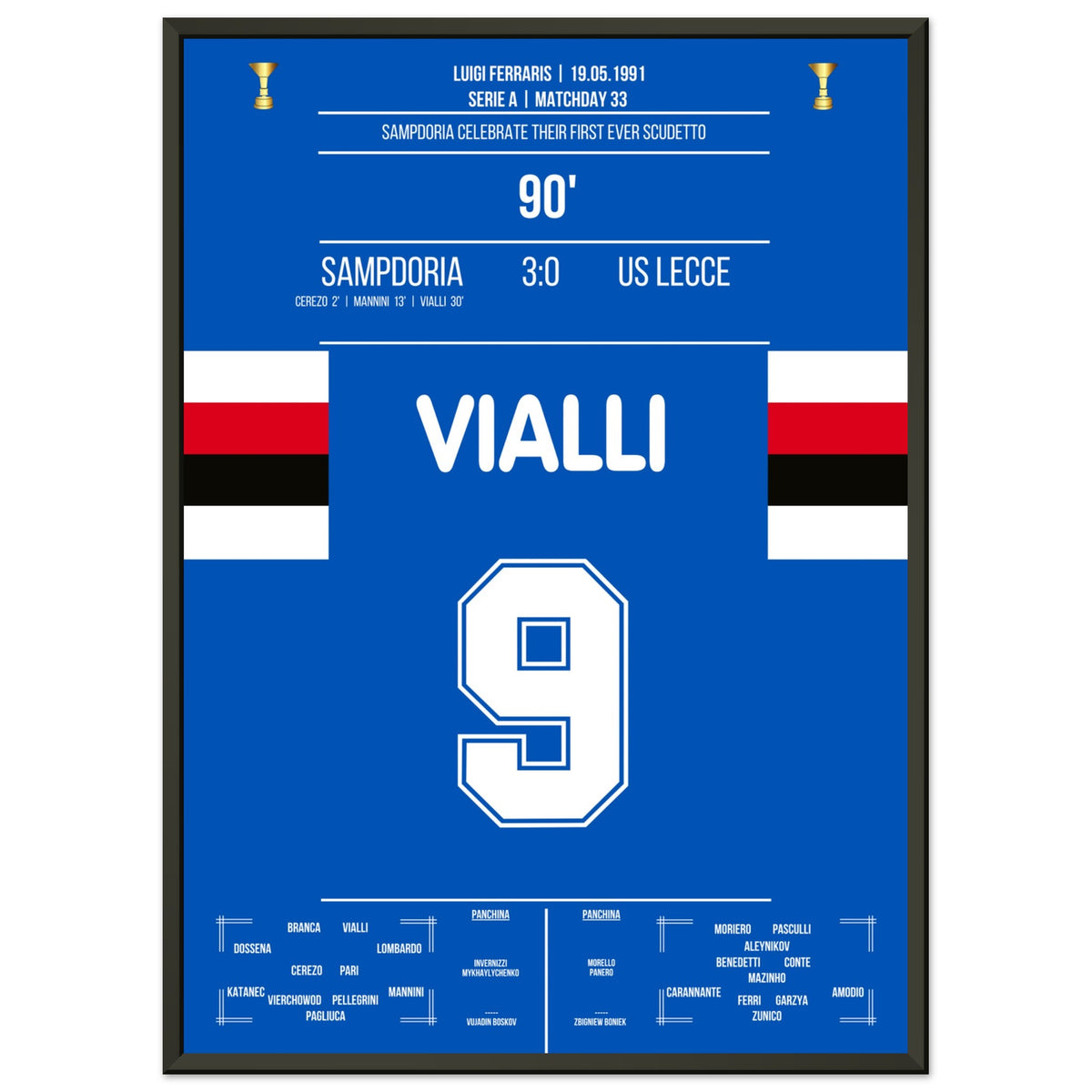Sampdoria's victory of the Scudetto 1991