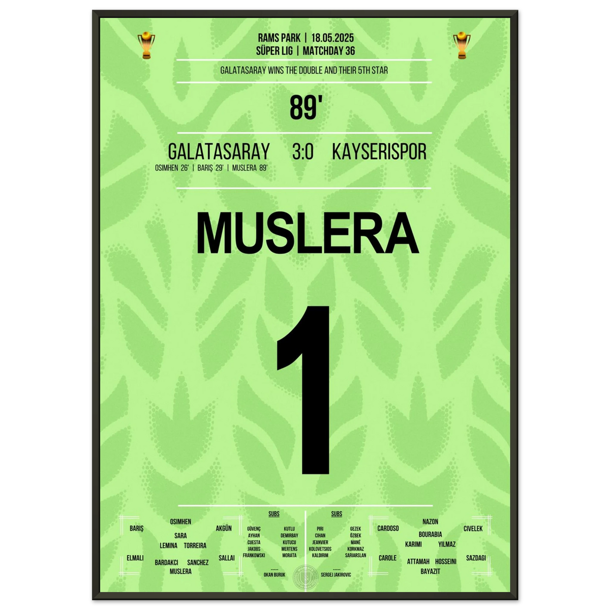 Muslera scores from the penalty spot to win the championship