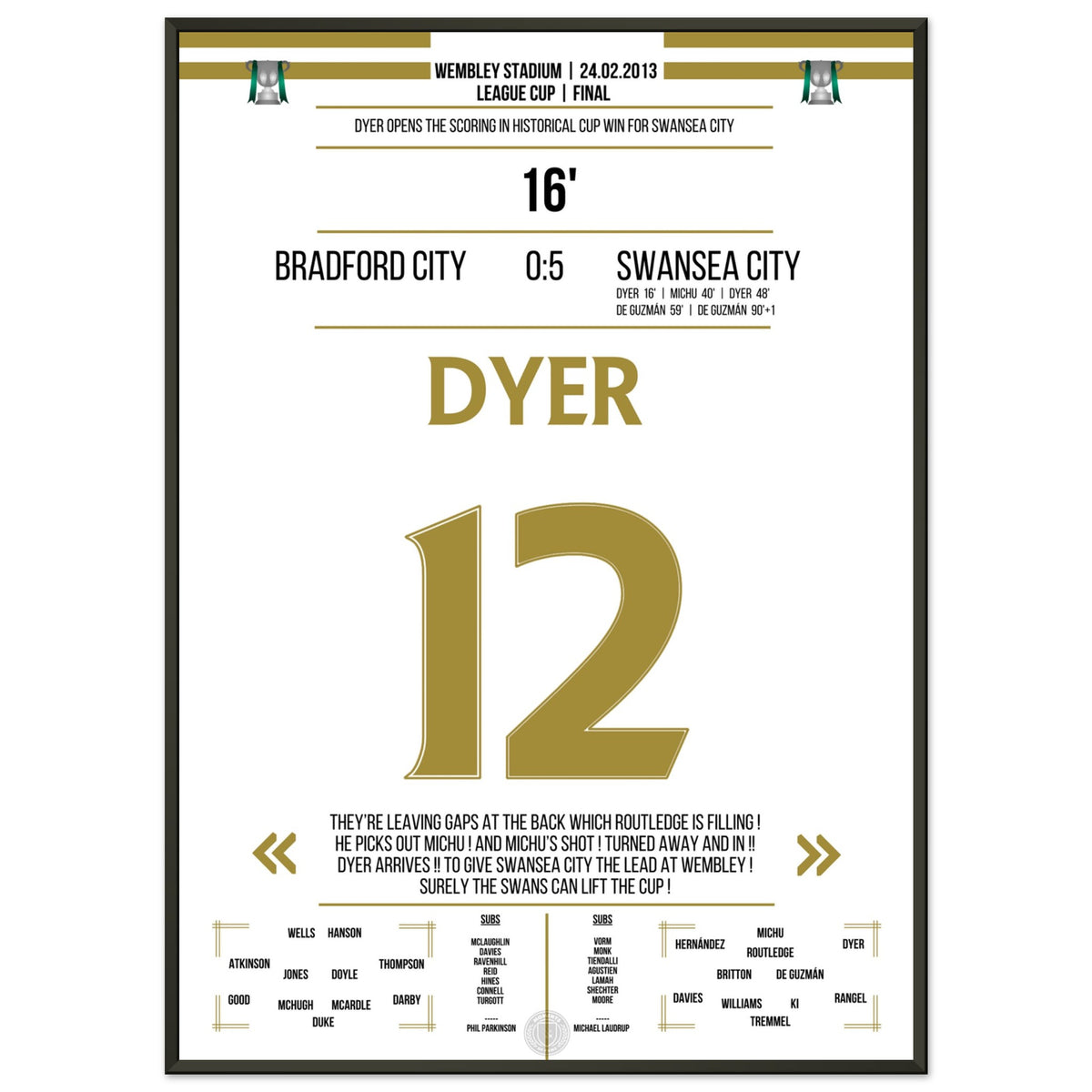 Dyer scored in Swansea's historic cup win in 2013