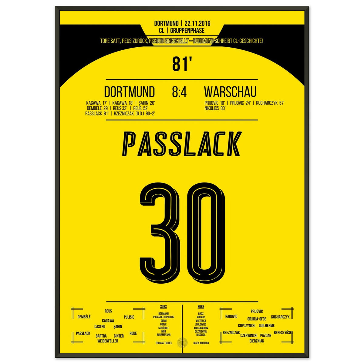 Dortmund's historic victory against Legia Warsaw