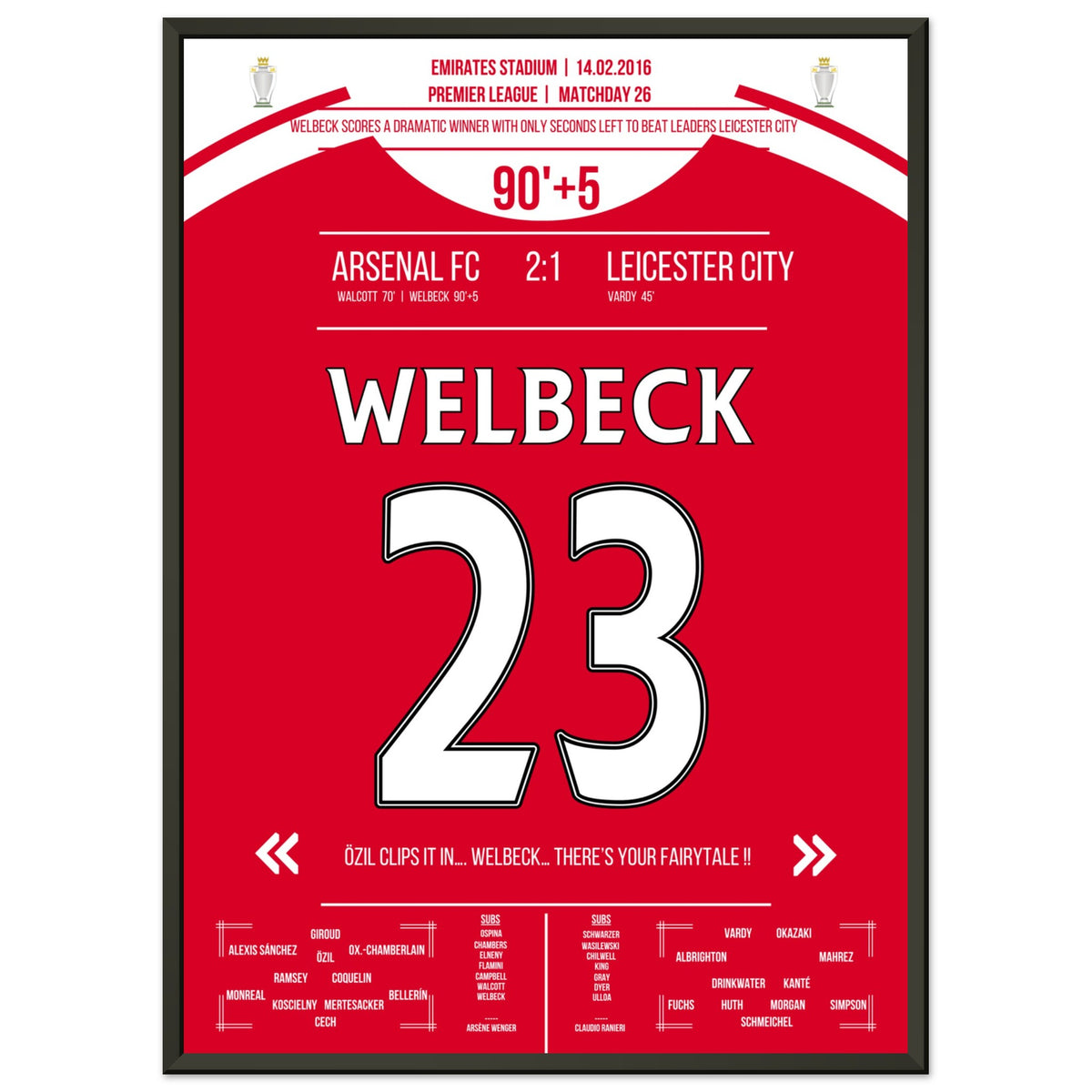 Welbeck's winning goal in the last second against Leicester in 2016