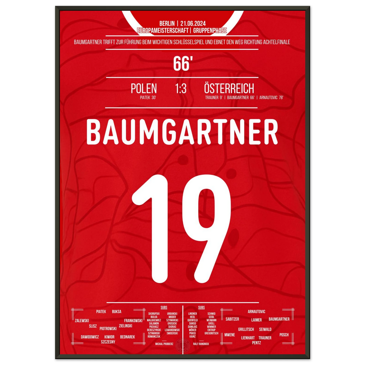Baumgartner scores and paves the way towards the European Championship round of 16 in 2024