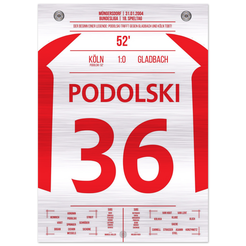 (Metal Print) Podolski the match winner in the derby in Cologne's first win against Gladbach in 6 years
