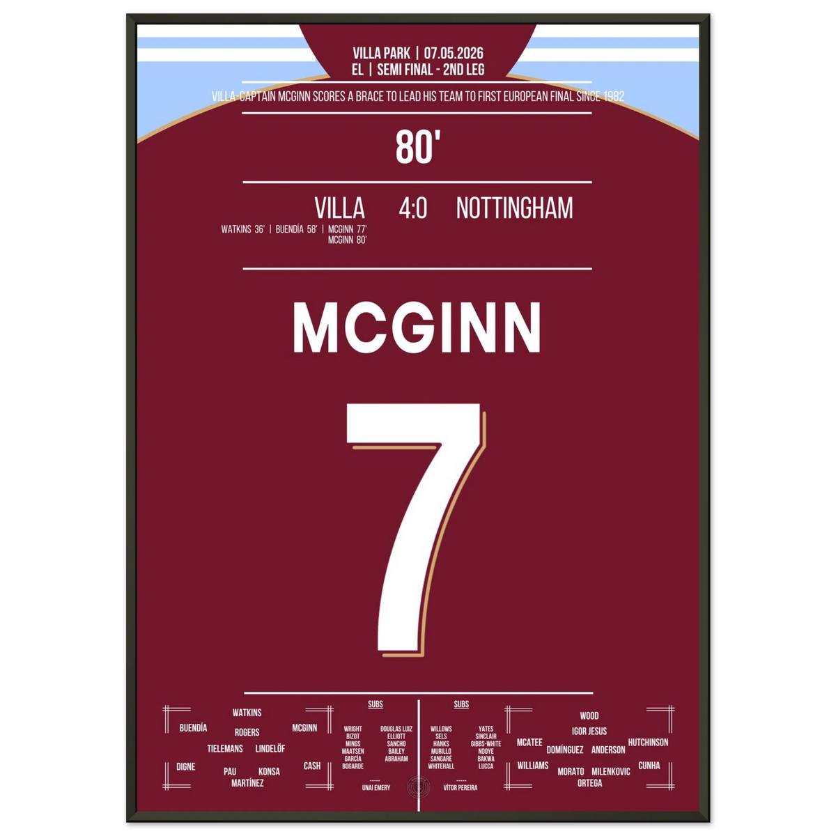 Captain McGinn leads Villa to their first European final since 1982