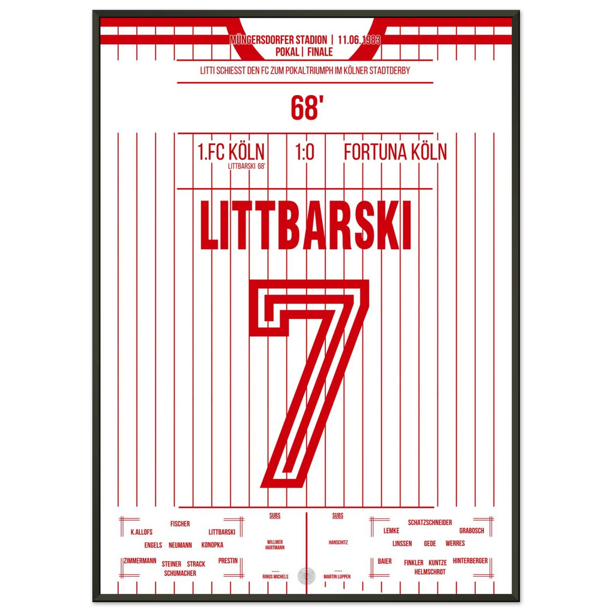 Littbarski shoots FC to cup victory in the Cologne city derby in 1983