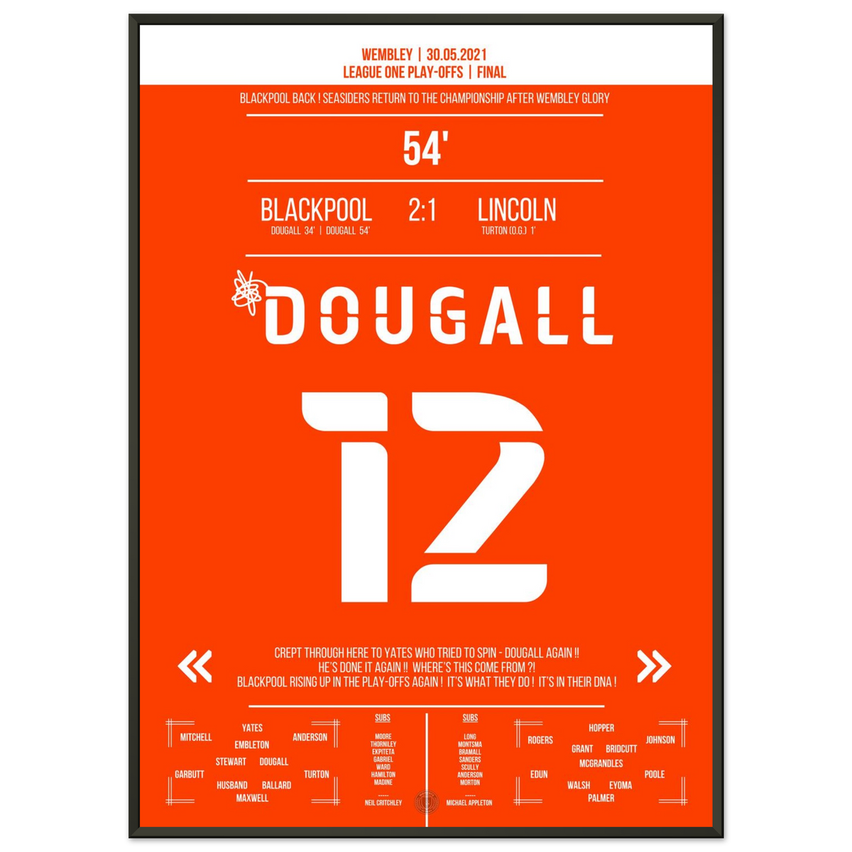 Dougall leads Blackpool back into the Championship