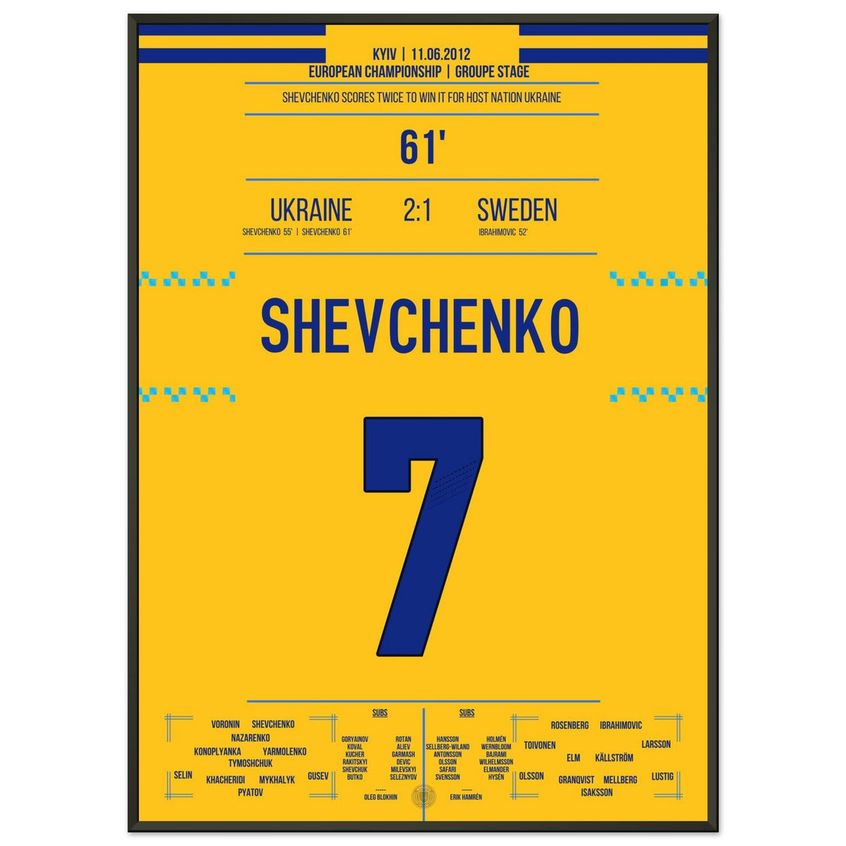 Shevchenko with a double pack to victory against Sweden 2012