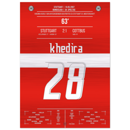 (Metal Print) Khedira heads Stuttgart to the 2007 championship