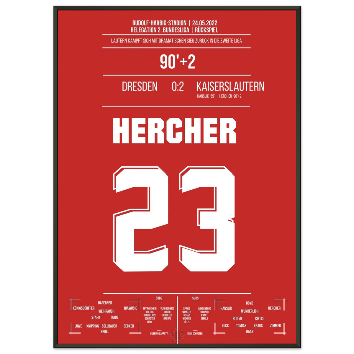 Return to the Second League - Lautern's Victory in the Relegation Second Leg in Dresden