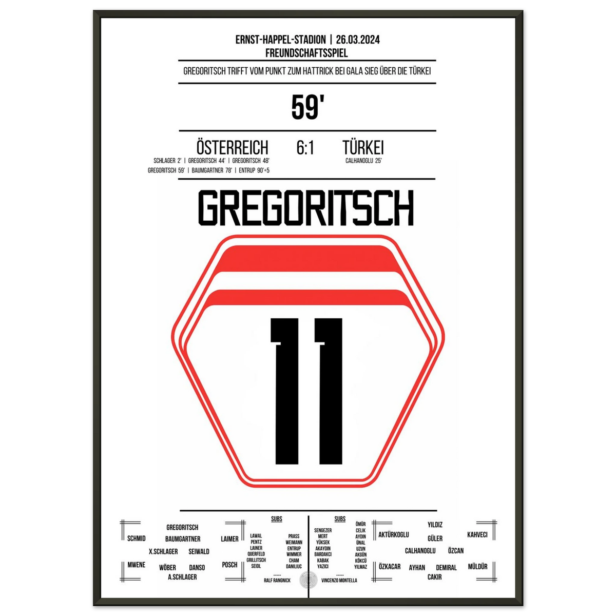 Gregoritsch hat trick in the 6-1 win against Turkey