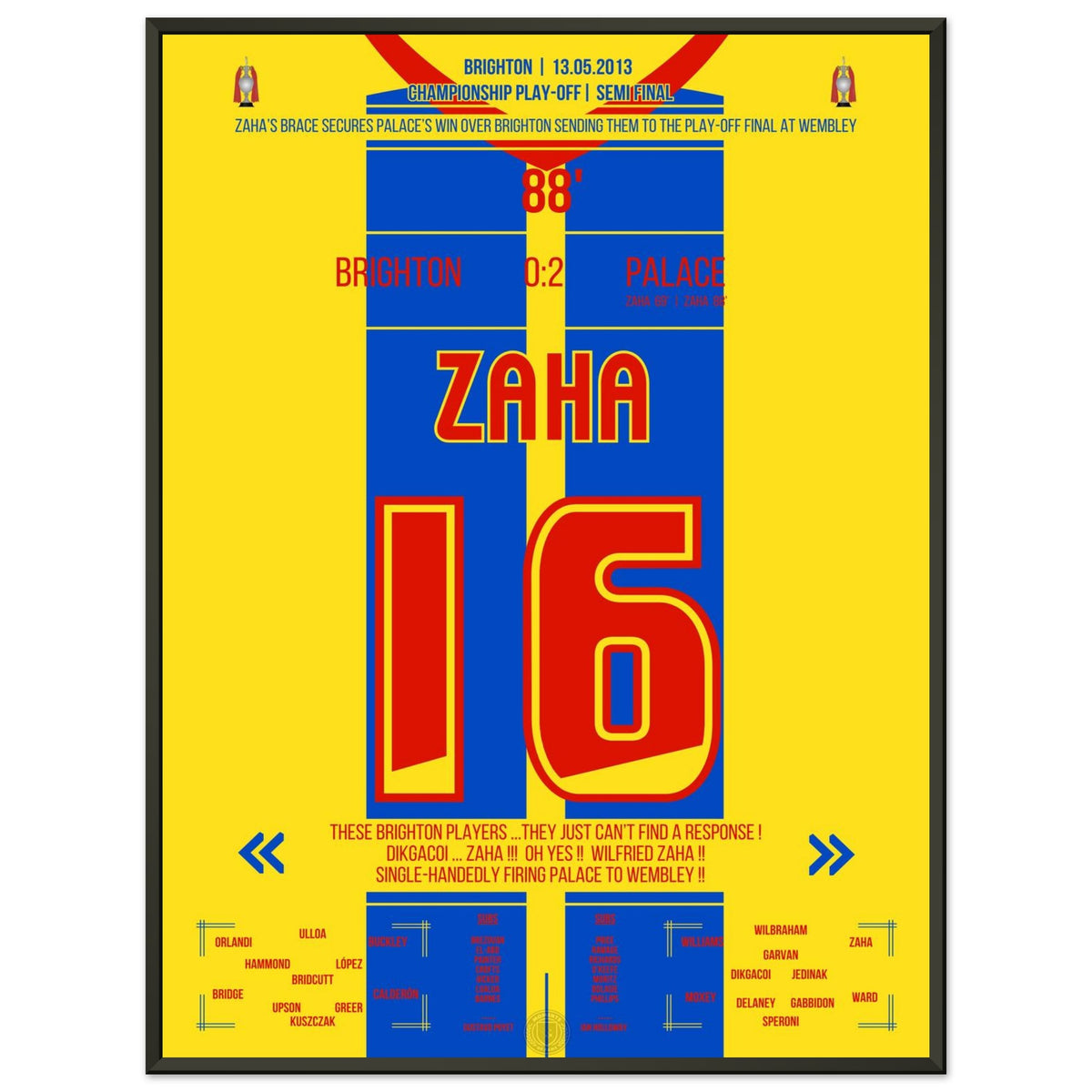 Zaha's brace takes Palace to the play-off final at Wembley