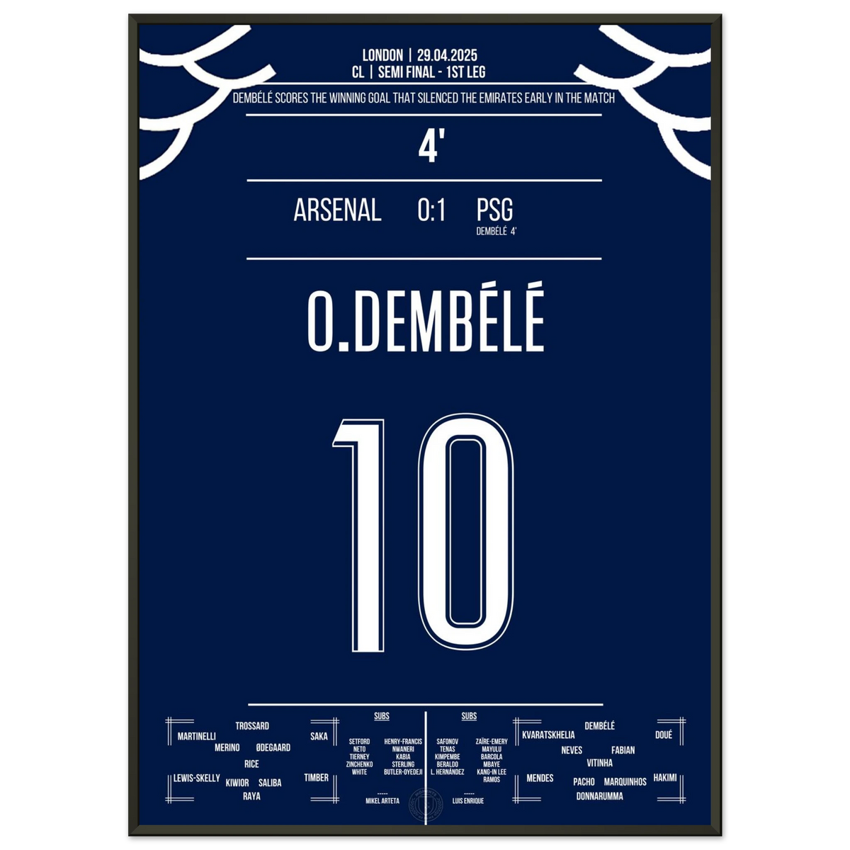 Dembélé scores and silences the Emirates early