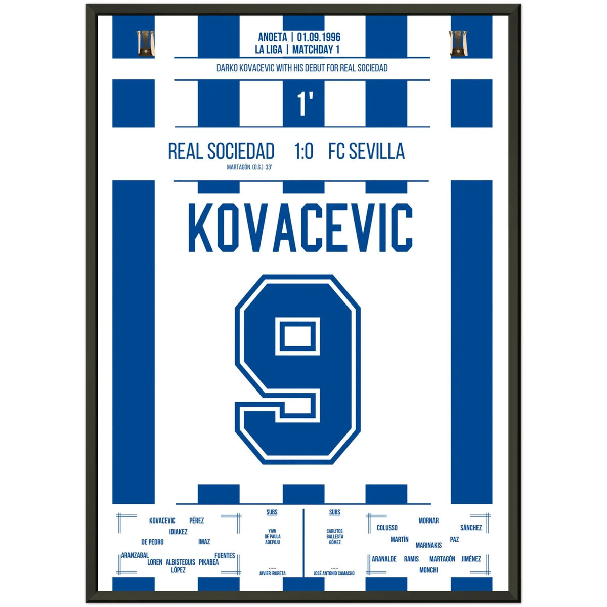 Darko Kovacevic's debut for Real Sociedad in 1996