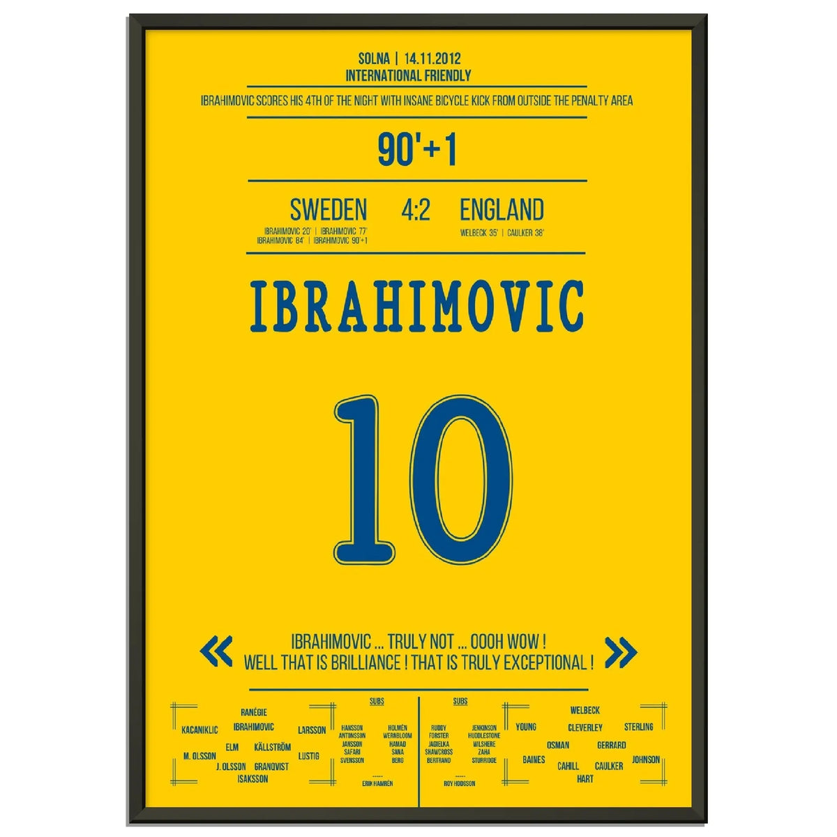 The Zlatan Show against England in 2012