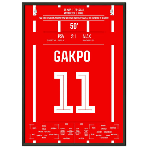 Gakpo scores the winning goal in the 2017 cup final against Ajax