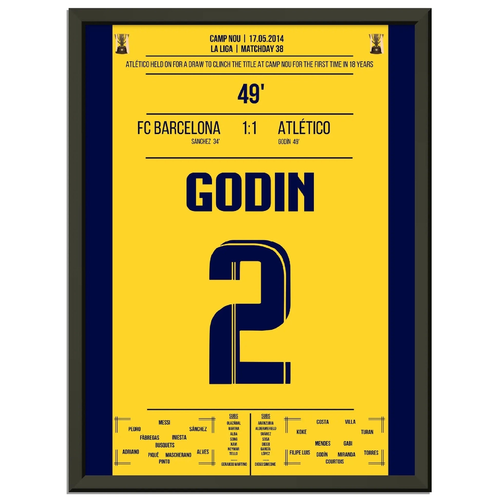 Godin Kopfball-Tor zur spanischen Meisterschaft 2014 