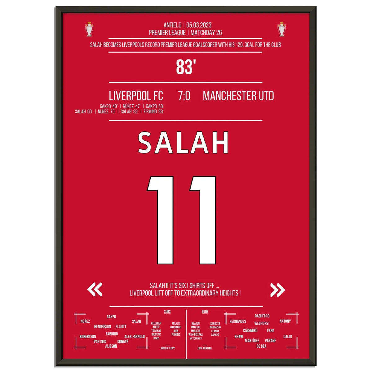 Liverpool dismantles ManU - Salah scores record-breaking goal