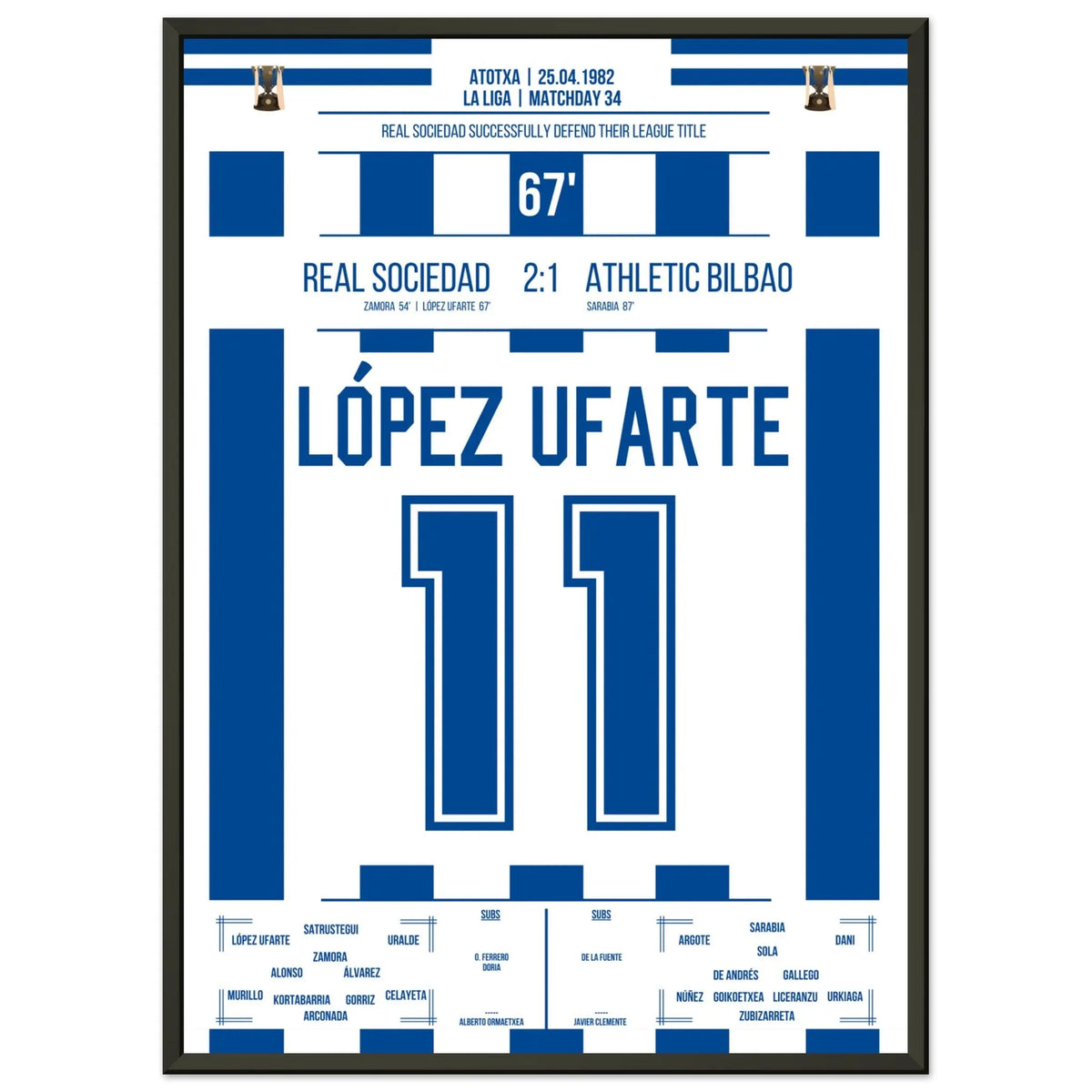 López Ufarte's goal for the title defense in 1982