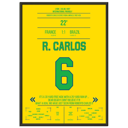 Roberto Carlos' magical free kick against France