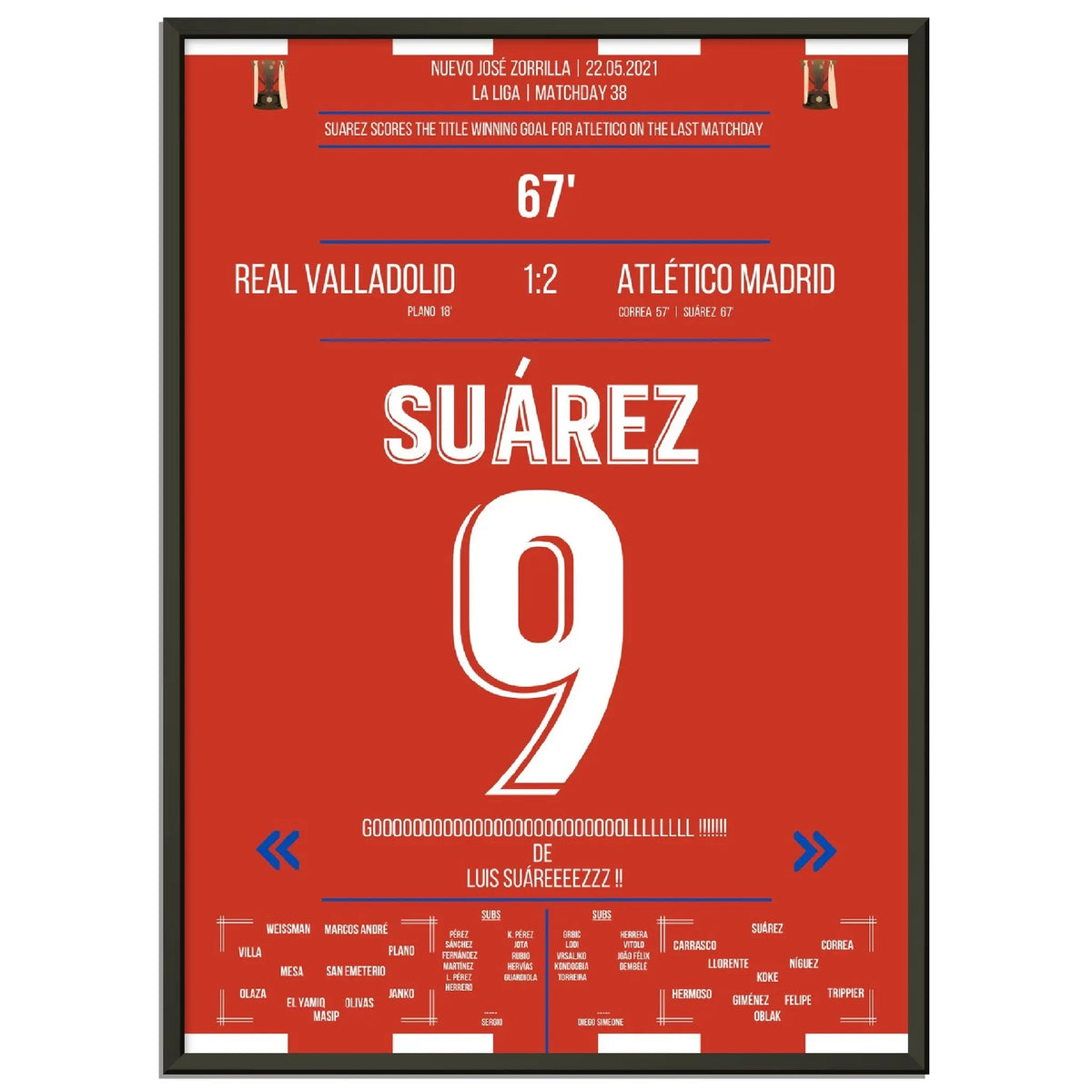 Suarez scores the winning goal for the championship on the final matchday