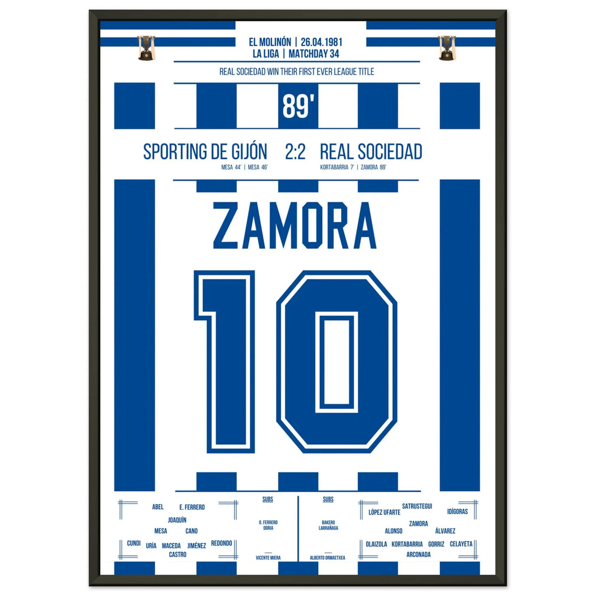 Zamora's goal in San Sebastian's first championship in club history