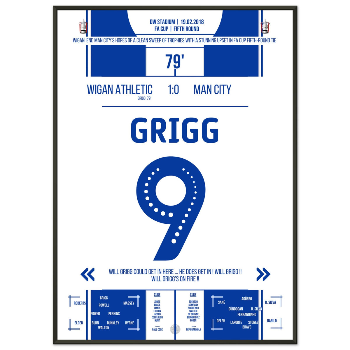 Will Grigg's on fire! Wigan is once again becoming a cup nightmare for Man City