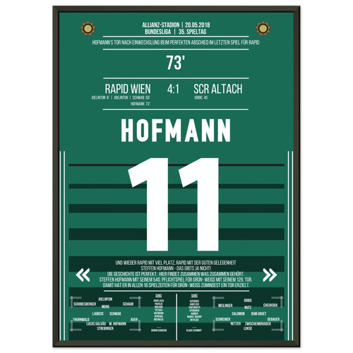 Hofmann's perfect farewell in his last game for Rapid
