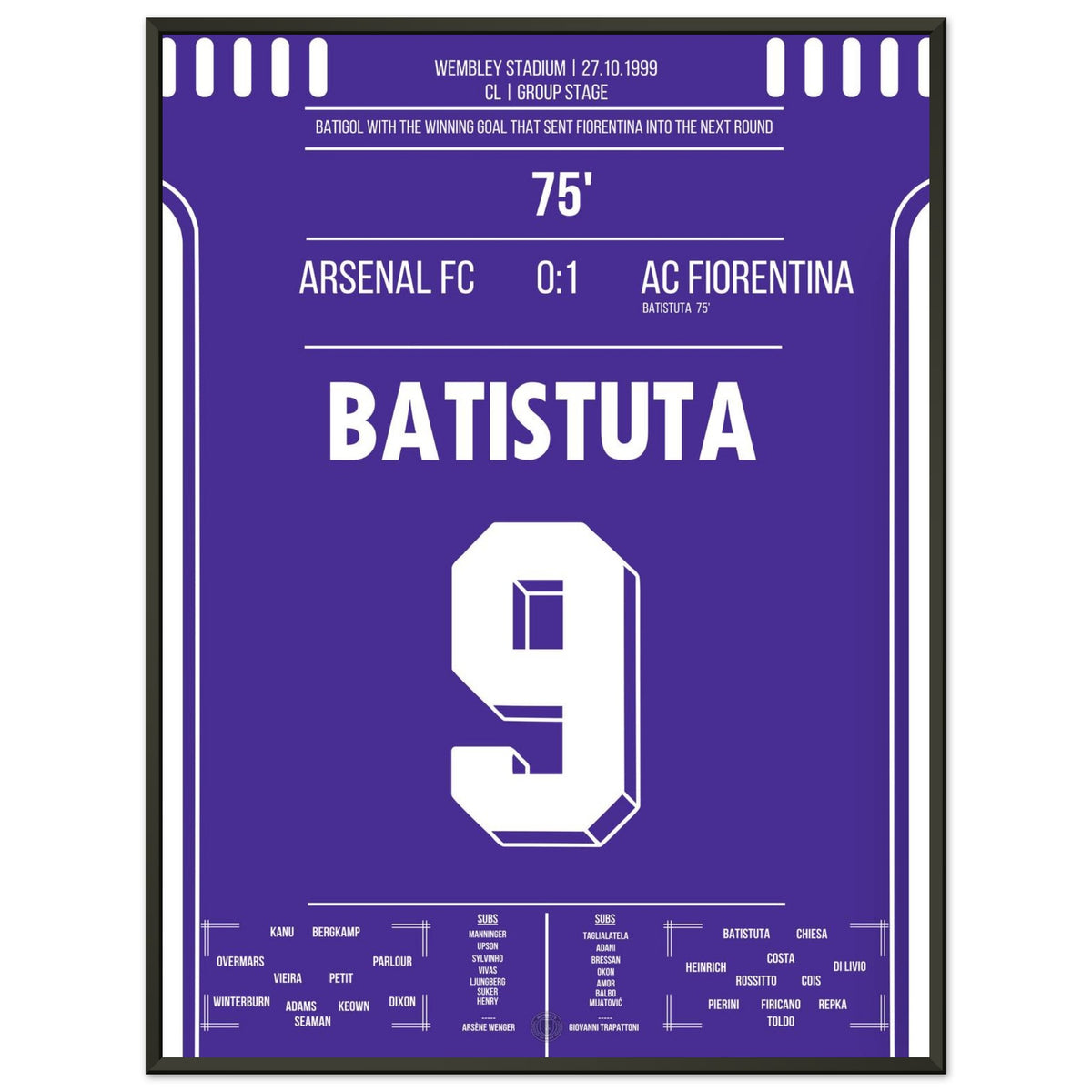 Batistuta fires Fiorentina into the next round 1999/00