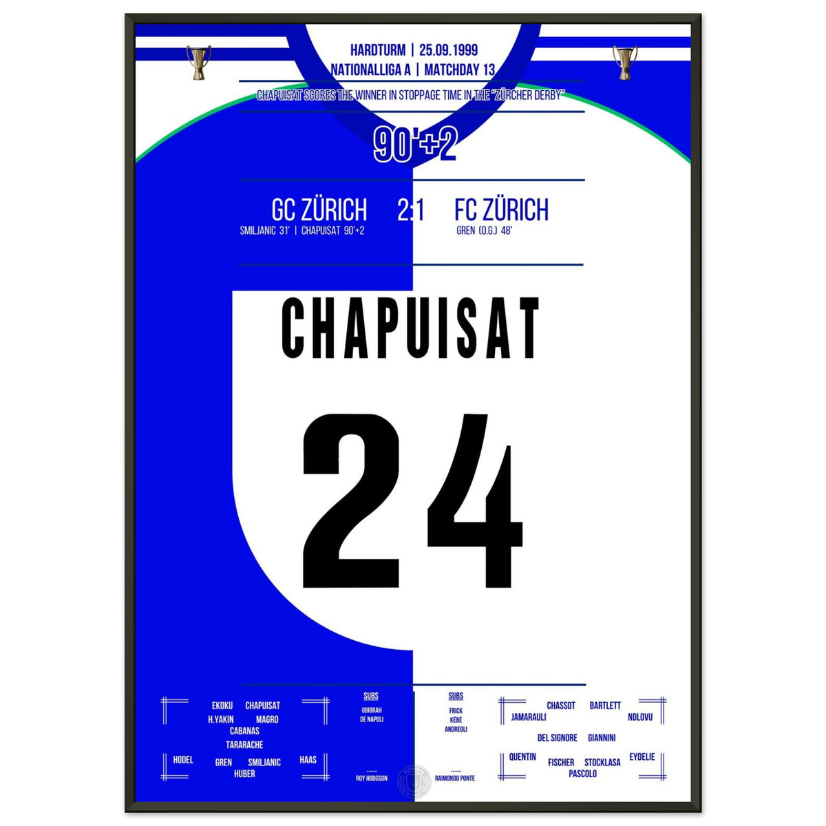 Chapuisat's late winner in the Zurich derby in 1999