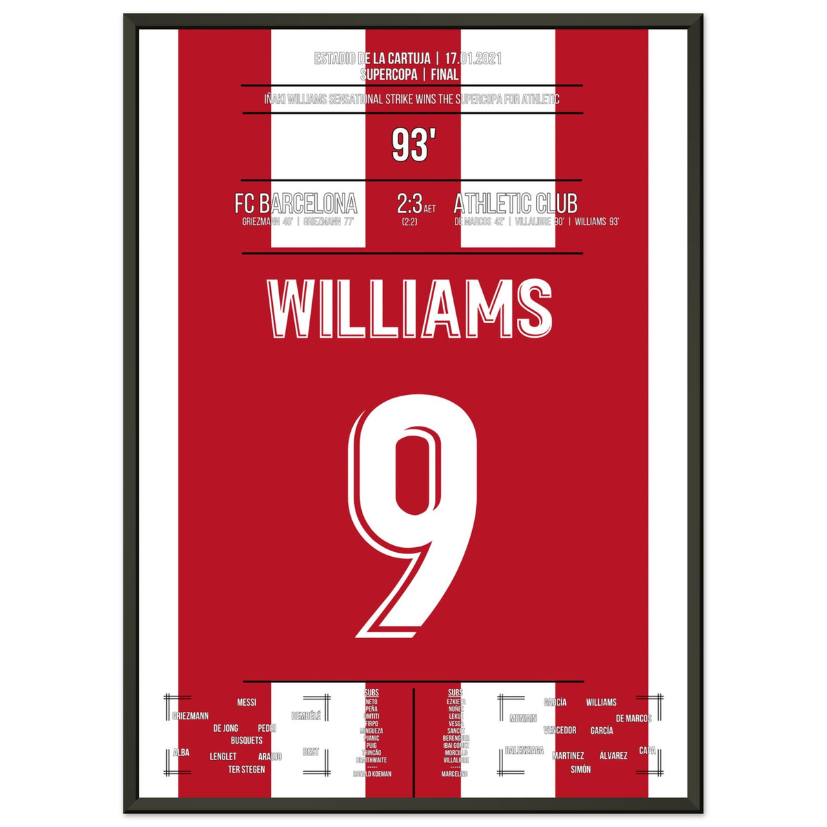 Williams scores Athletic the Supercopa victory in extra time.