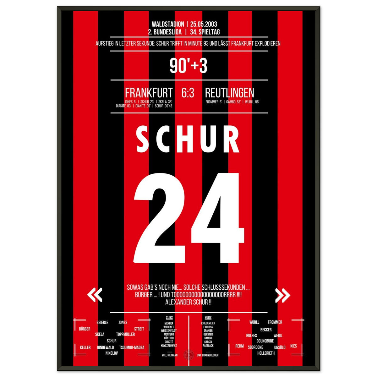 Schur crowns legendary comeback against Reutlingen 2003