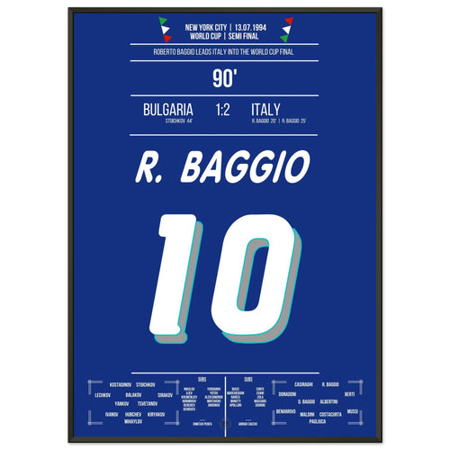 Roberto Baggio leads Italy to the World Cup Final in 1994 with a brace.