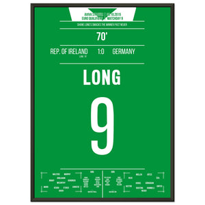 Long's Siegtreffer gegen Deutschland in 2015 50x70-cm-20x28-Schwarzer-Aluminiumrahmen