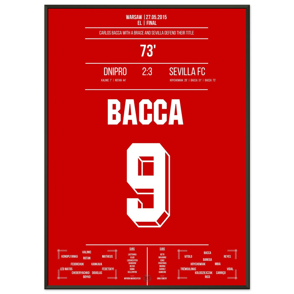 Bacca scores twice as Sevilla defends their title in 2015