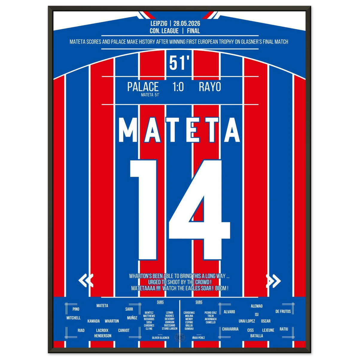 Mateta's goal secured Palace's first European Cup triumph