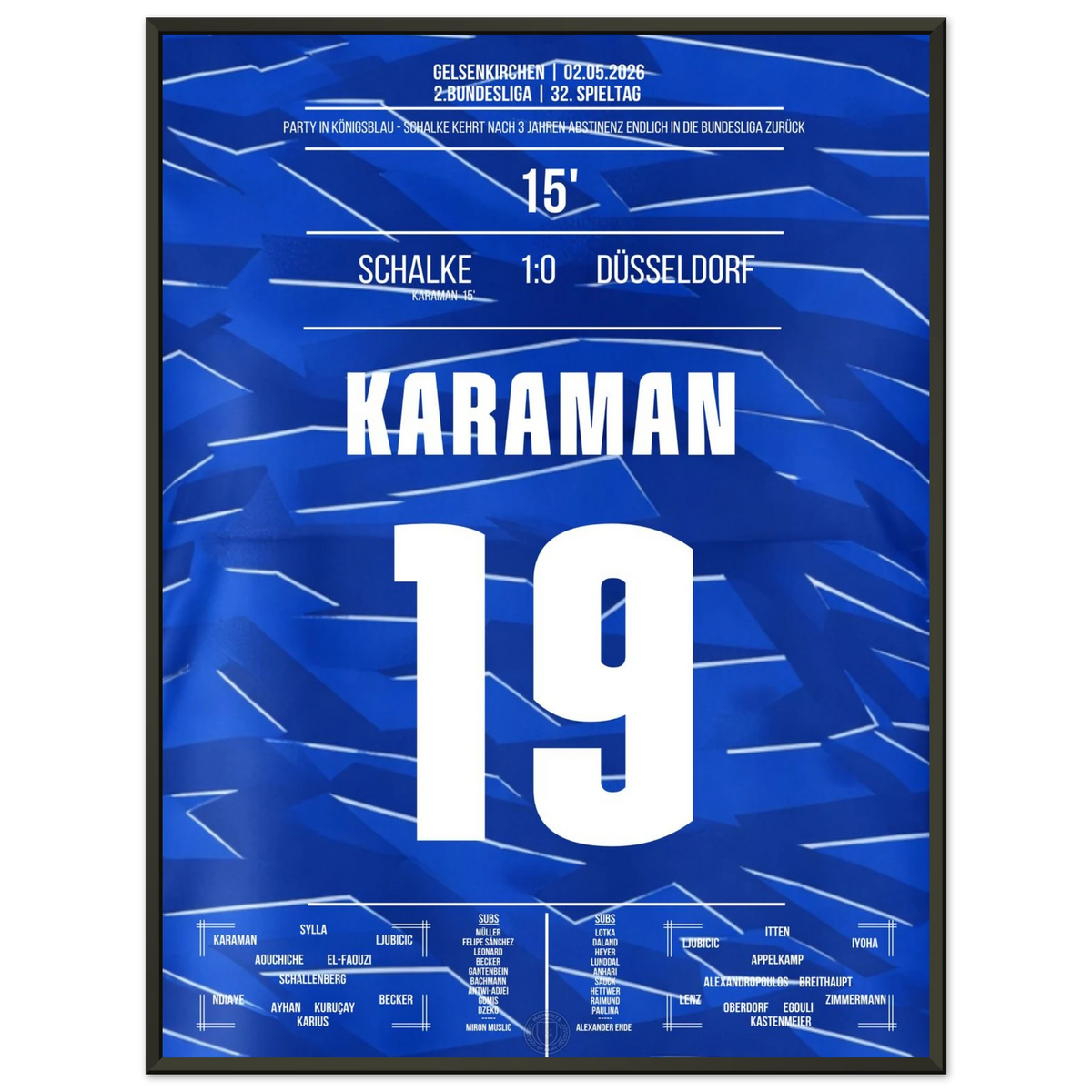 Gelsenkirchen celebrates – promotion thanks to Karaman’s early goal!