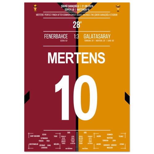 Mertens' lob over Livakovic in the 3-1 away win in the derby against Fener