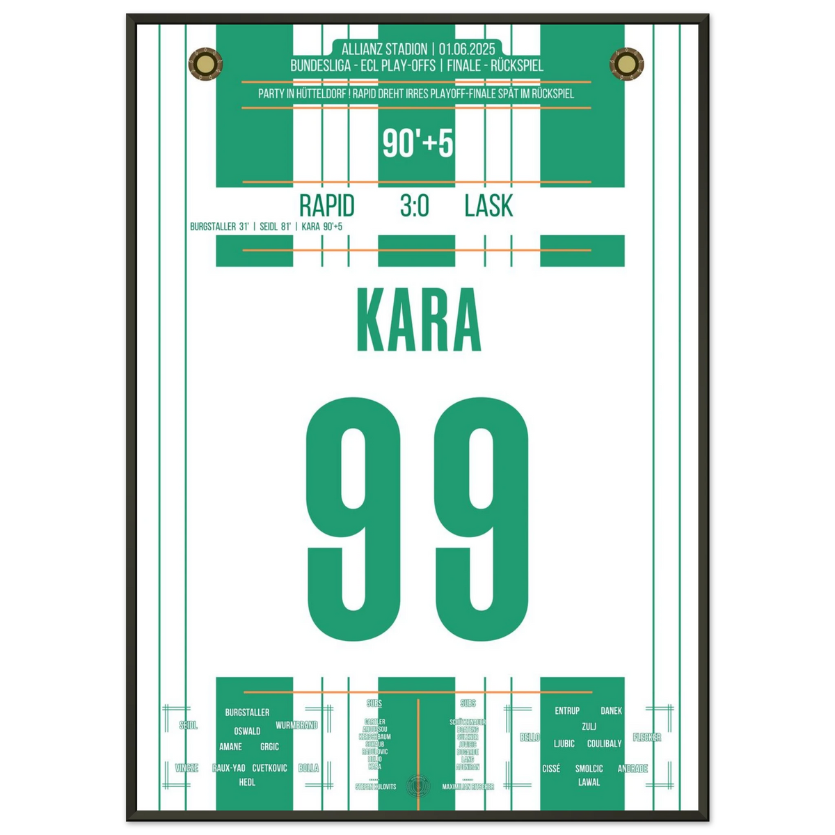 90+5! Kara shoots the Hütteldorfers to Europe!