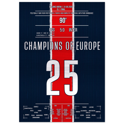 (Metal Print) Finally immortal: Paris crowns itself King of Europe in Munich!