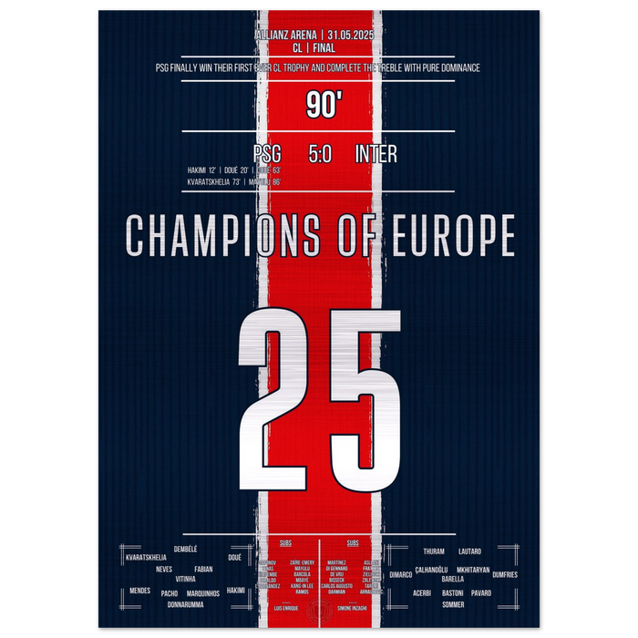 (Metal Print) Finally immortal: Paris crowns itself King of Europe in Munich!