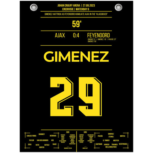 Gimenez hat a hat-trick in the 4-0 victory in the 