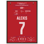 Alexis Sanchez Panenka-Penalty bei Chile's ersten Copa America Triumph 50x70-cm-20x28-Schwarzer-Aluminiumrahmen