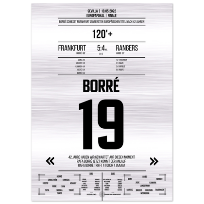 (Metal Print) Match winner Borré at the European Cup Triumph 2022