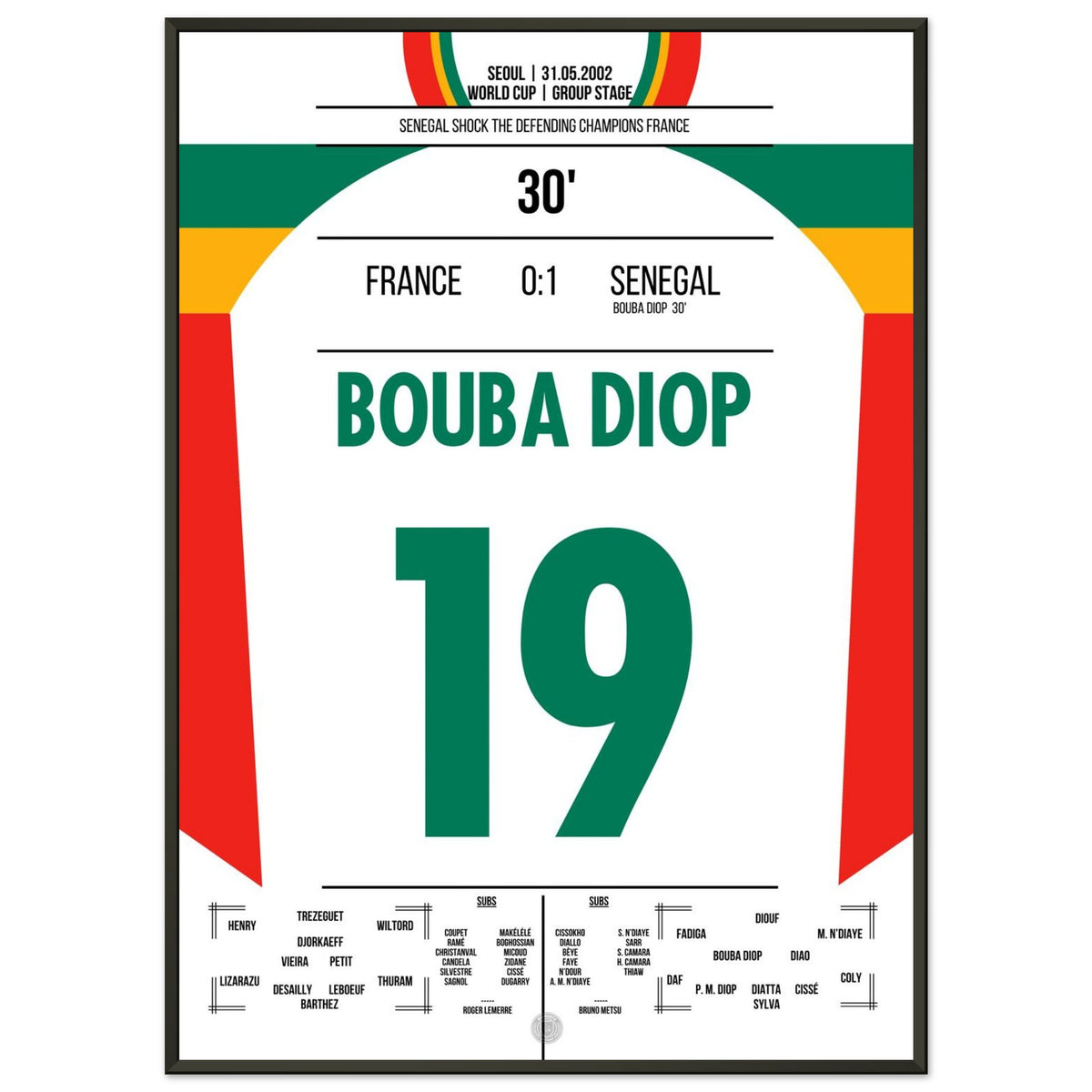Senegal shocks the world champion France in the opening match of the 2002 World Cup.