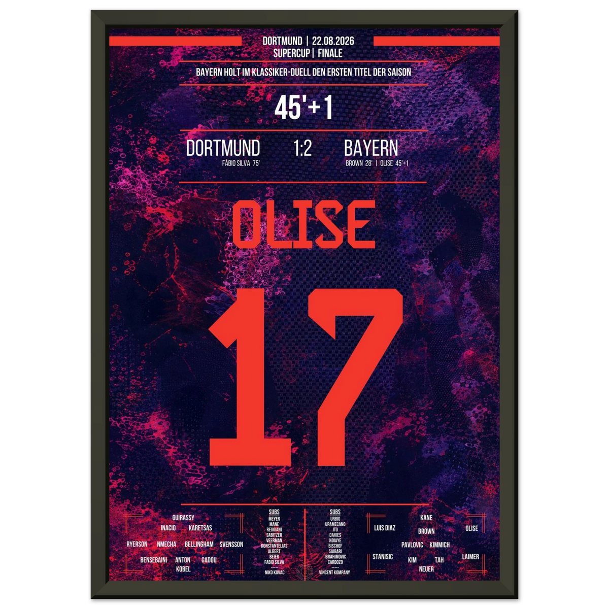 Olise scores as Bayern claim the 2026 Supercup