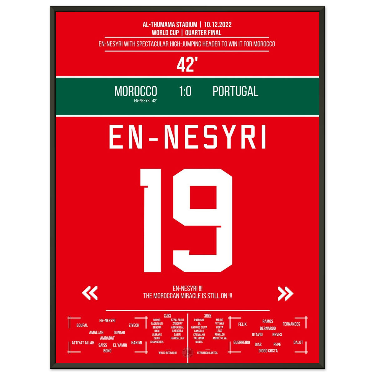 En-Nesyri's header goal as Morocco reached the semifinals against Portugal