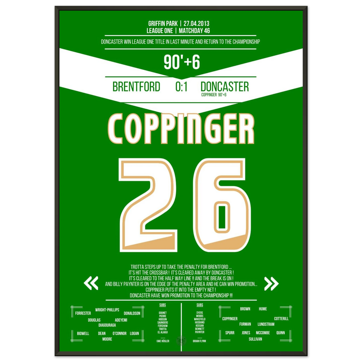 Coppinger fires Doncaster back into the Championship in the last minute