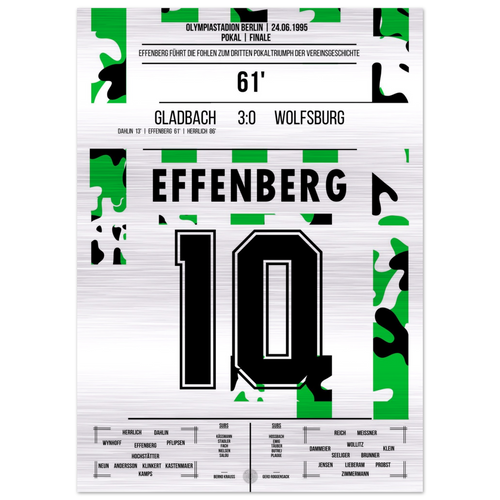 (Metal Print) Effenberg for the 2-0 cup win against Wolfsburg in 1995