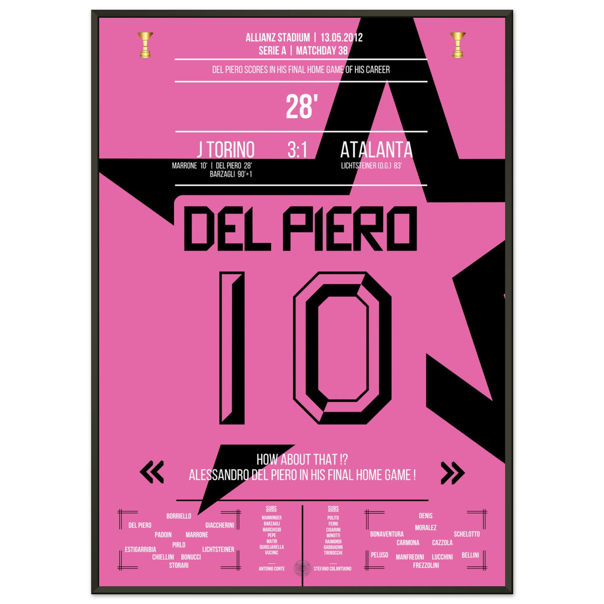 Del Piero's perfect farewell goal against Atalanta 2011/12