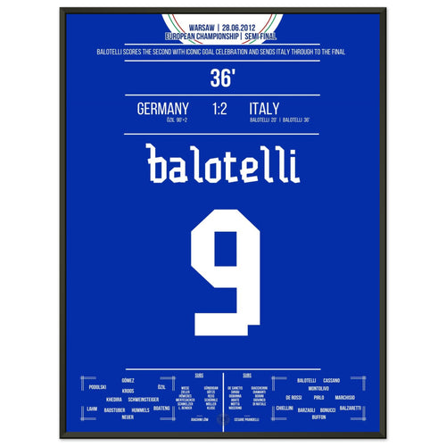 Balotelli shoots Italy into the final 2012 with a legendary celebration pose.